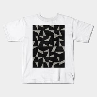 Mid-Century Modern Pattern No.12 - Black and Grey Concrete Kids T-Shirt